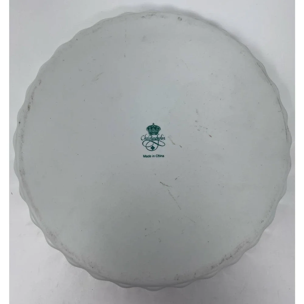 Christineholm Vintage Porcelain Rose Fluted Quiche Tart Dish Bakeware 1 1/2